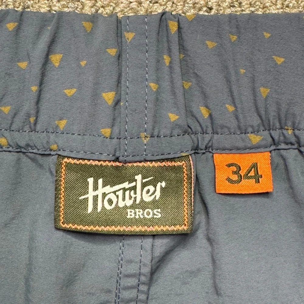 Howler Brothers Horizon Hybrid 2.0 Shorts Mens 34 Blue Triangle Geometric NWOT